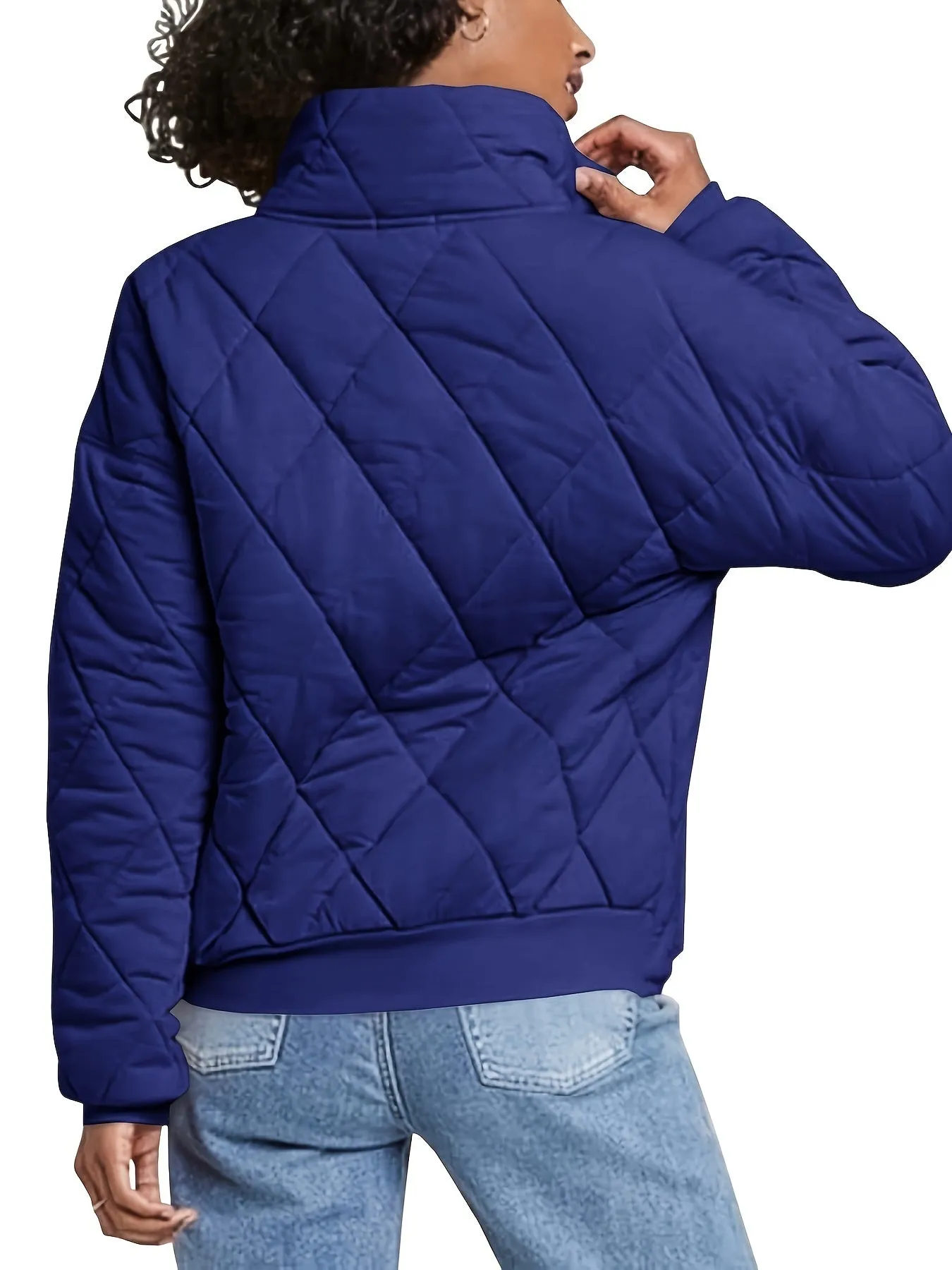 Womens Quilted Lightweight Stand Neck Winter Coat