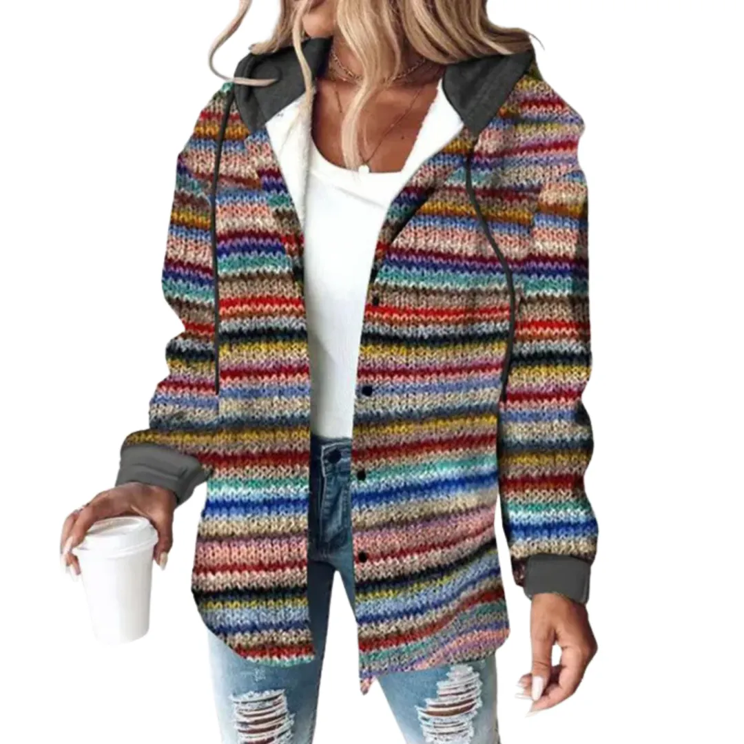 Women's Warm Knitted Cardigan | Hood