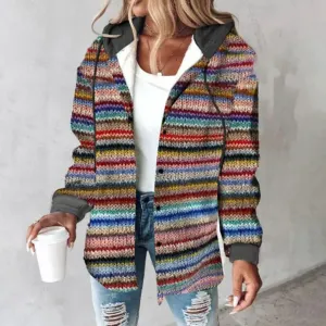 Women's Warm Knitted Cardigan | Hood