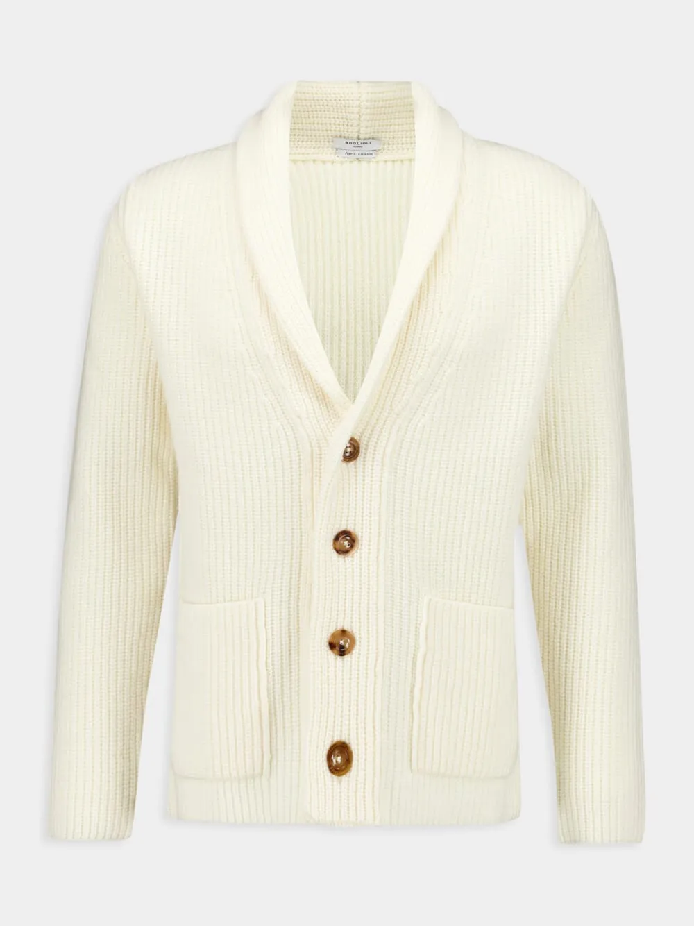 Wool and Cashmere Rib Knit Cardigan