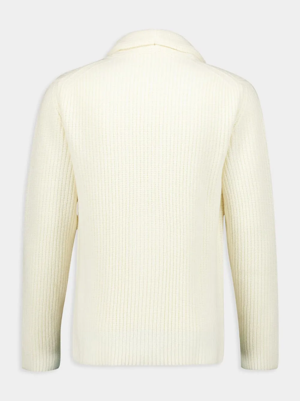 Wool and Cashmere Rib Knit Cardigan
