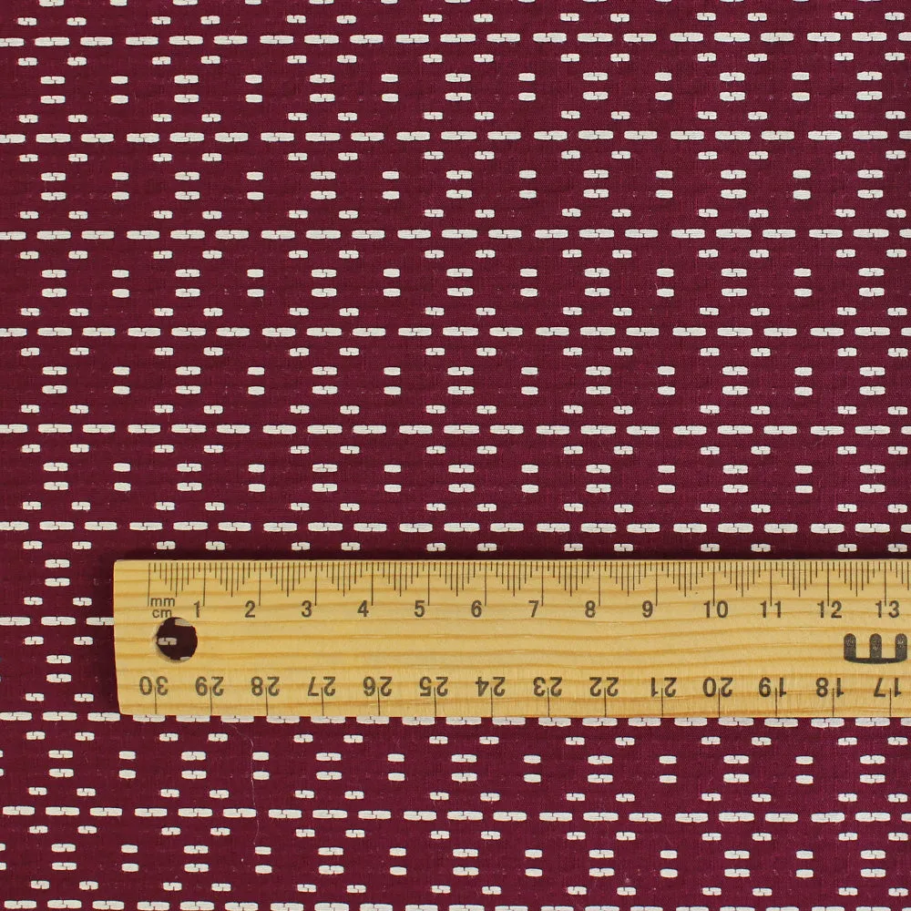 Woven Cotton Suiting - Maroon