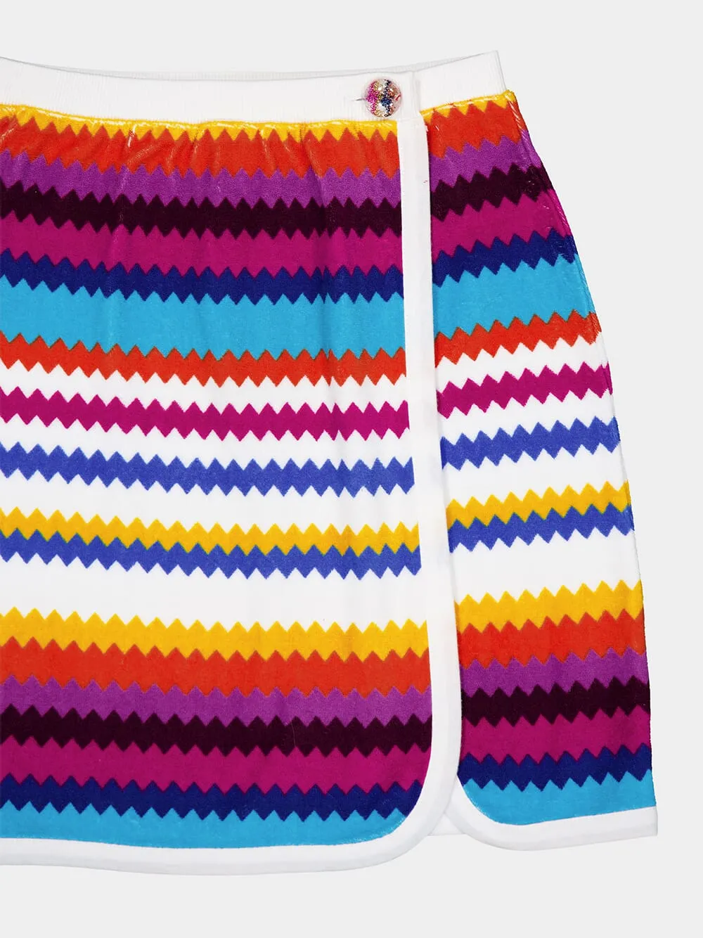 Zigzag Terry Wrap Miniskirt